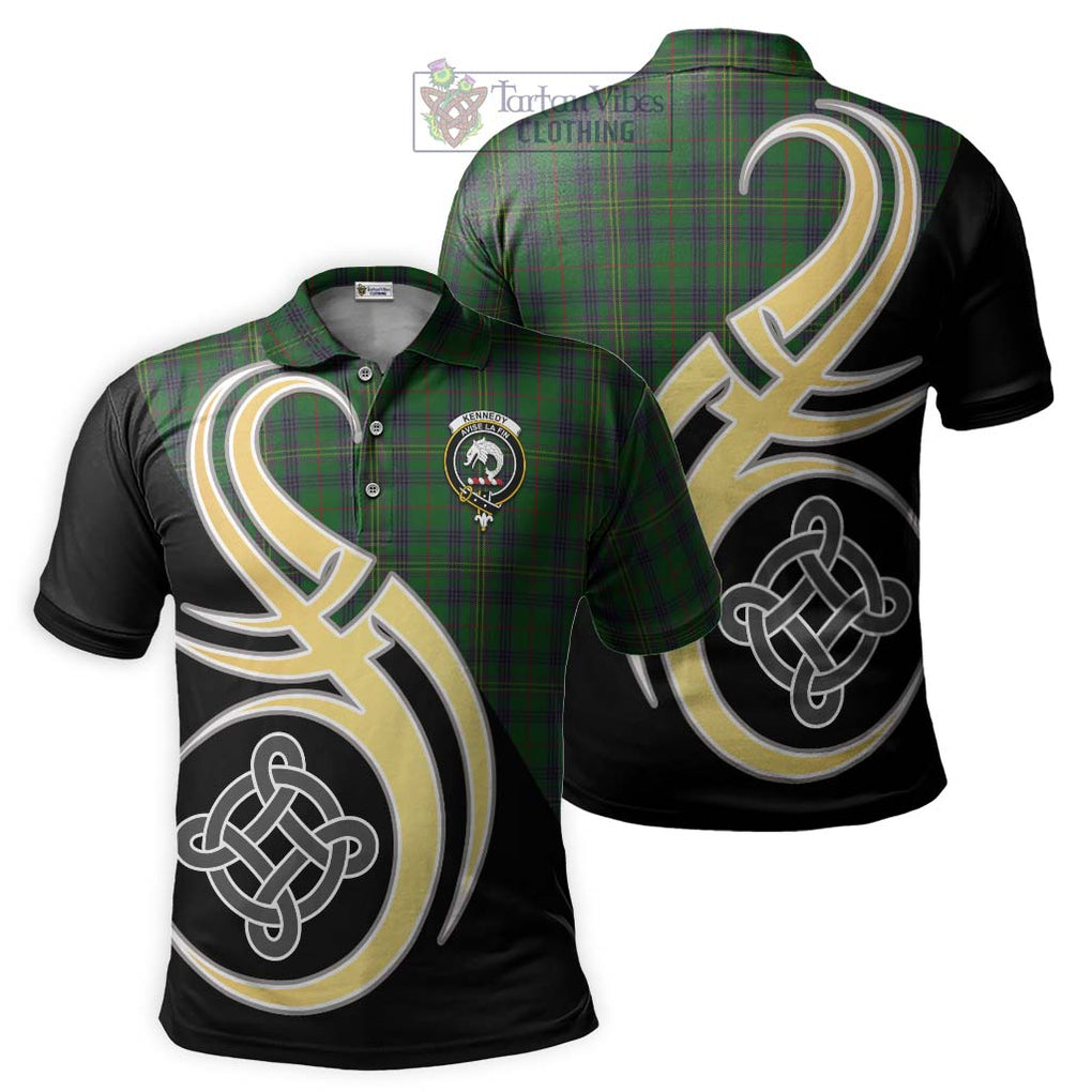 Kennedy Tartan Polo Shirt with Family Crest and Celtic Symbol Style Kid - Tartan Vibes Clothing