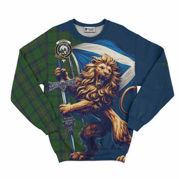 Kennedy Tartan Family Crest Sweatshirt with Scottish Majestic Lion