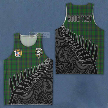 Kennedy Crest Tartan Men's Tank Top with New Zealand Silver Fern Half Style