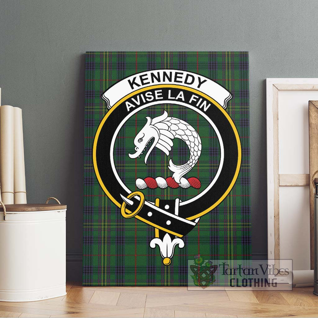 Kennedy Tartan Canvas Print Wall Art with Family Crest Without Frame - Tartan Vibes Clothing