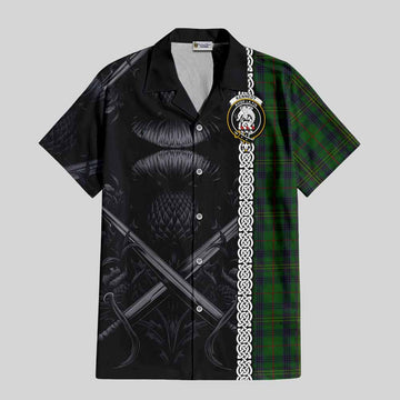 Kennedy Tartan Hawaiian Shirt with Family Crest Cross Sword Thistle Celtic Vibes Kid - Tartan Vibes Clothing