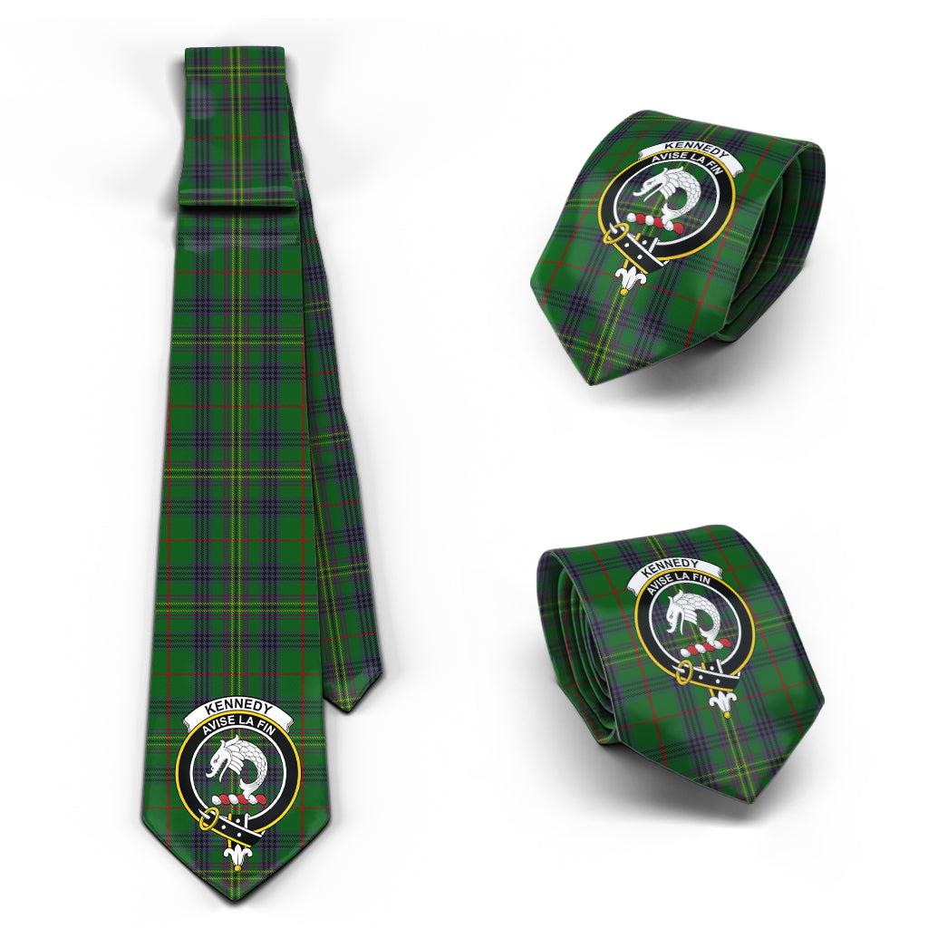 Kennedy Tartan Classic Necktie with Family Crest Necktie One Size - Tartan Vibes Clothing