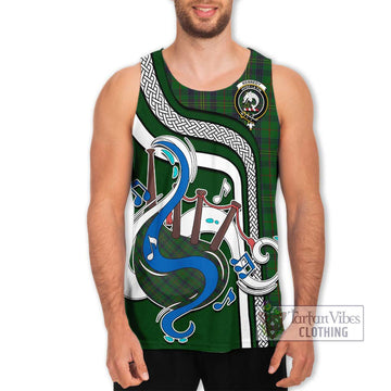 Kennedy Tartan Men's Tank Top with Epic Bagpipe Style