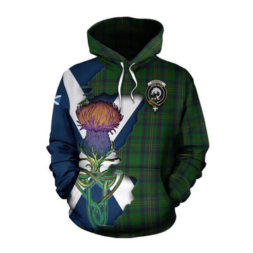 Kennedy Tartan Family Crest Cotton Hoodie Scottish Thistle Celtic Inspired Pullover Hoodie XS - Tartan Vibes Clothing