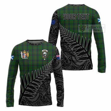 Kennedy Crest Tartan Long Sleeve T-Shirt with New Zealand Silver Fern Half Style