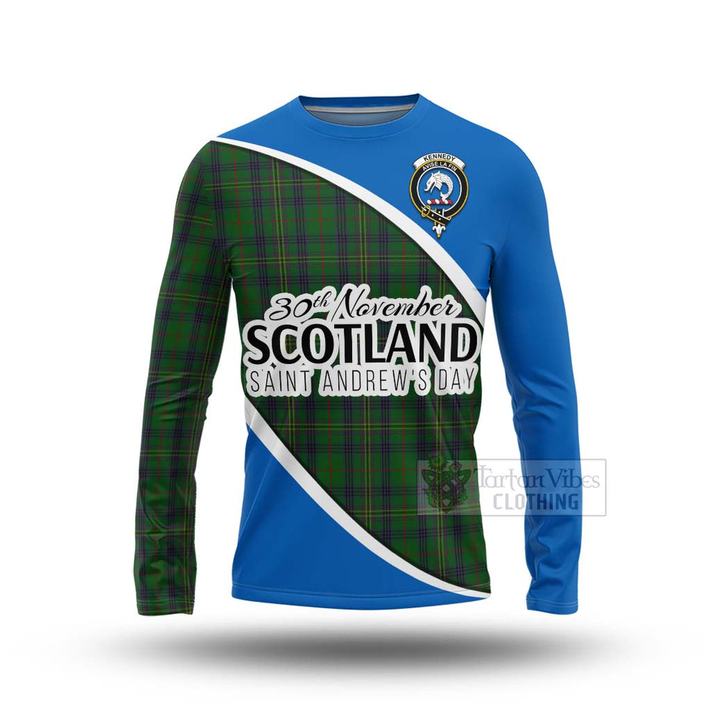 Tartan Vibes Clothing Kennedy Family Crest Tartan Long Sleeve T-Shirt Celebrate Saint Andrew's Day in Style