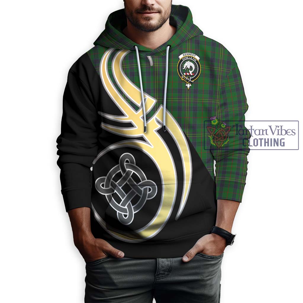 Kennedy Tartan Hoodie with Family Crest and Celtic Symbol Style Zip Hoodie - Tartan Vibes Clothing