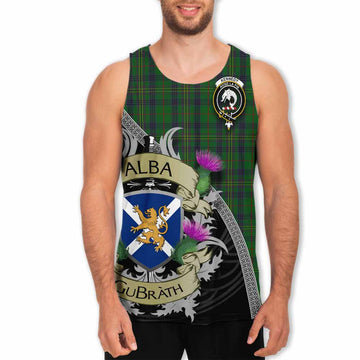 Kennedy Tartan Family Crest Men's Tank Top Lion Rampant Royal Thistle Shield Celtic Inspired Men - Tartan Vibes Clothing