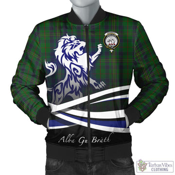 Kennedy Tartan Bomber Jacket with Alba Gu Brath Regal Lion Emblem