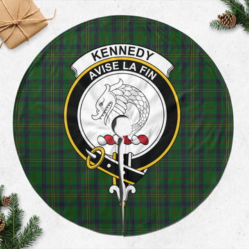 Kennedy Tartan Christmas Tree Skirt with Family Crest