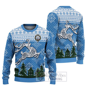 Kennedy Clan Christmas Ugly Sweater with Tartan and Celtic Reindeer Style