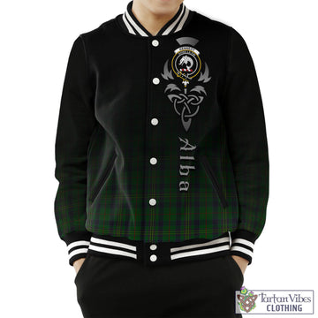 Kennedy Tartan Baseball Jacket Featuring Alba Gu Brath Family Crest Celtic Inspired