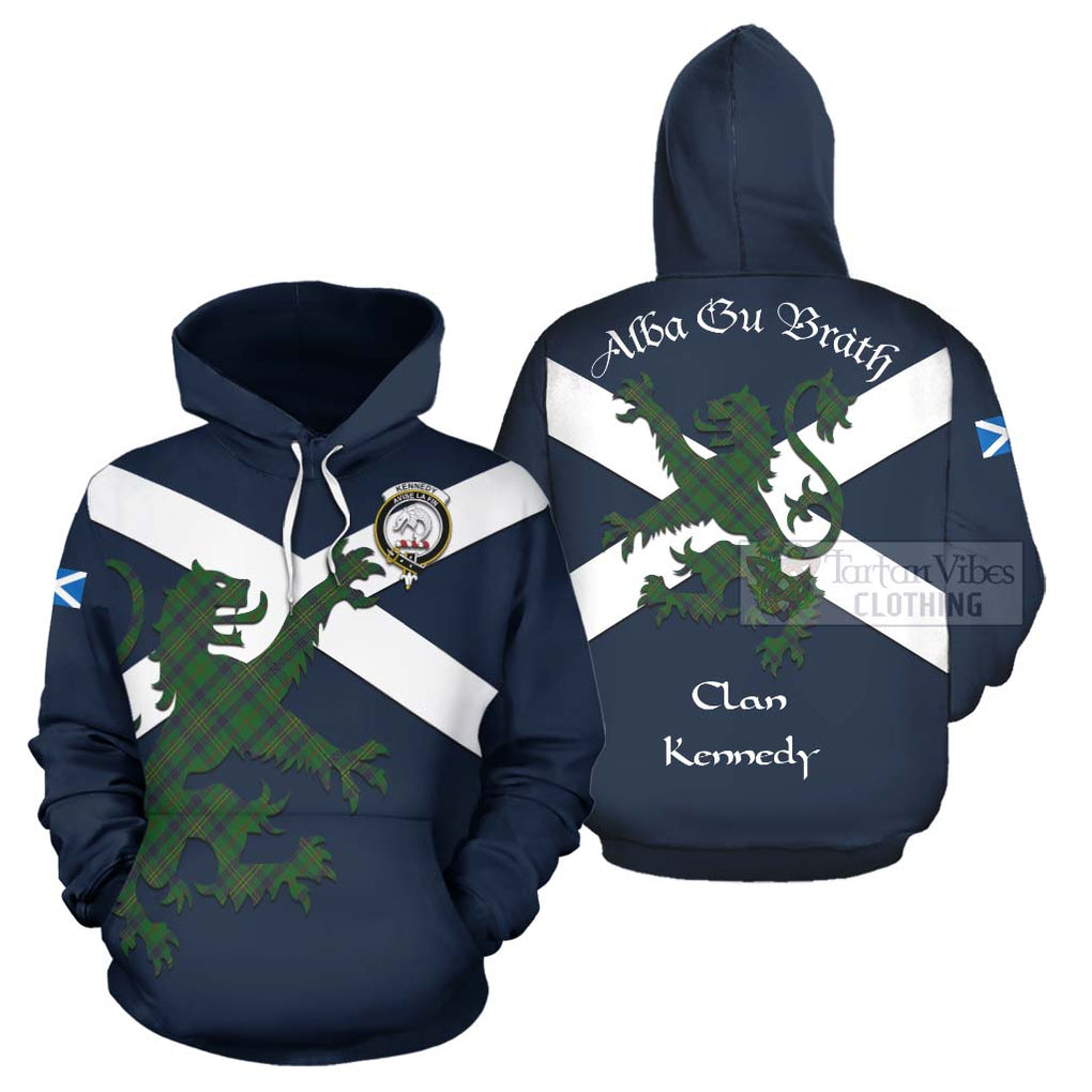 Tartan Vibes Clothing Kennedy Tartan Lion Rampant Hoodie – Proudly Display Your Heritage with Alba Gu Brath and Clan Name