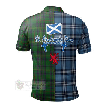 Kennedy Tartan Polo Shirt Happy St. Andrew's Day Half Tartan Style