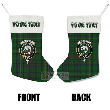 Kennedy Tartan Family Crest Christmas Stocking with Personalized Text