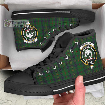 Kennedy Tartan High Top Shoes with Family Crest