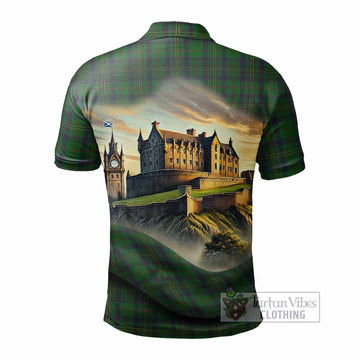 Kennedy Tartan Family Crest Polo Shirt with Scottish Ancient Castle Style - Tartan Vibes Clothing
