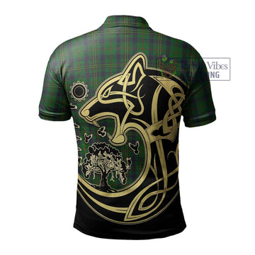 Kennedy Tartan Polo Shirt with Family Crest Celtic Wolf Style - Tartan Vibes Clothing