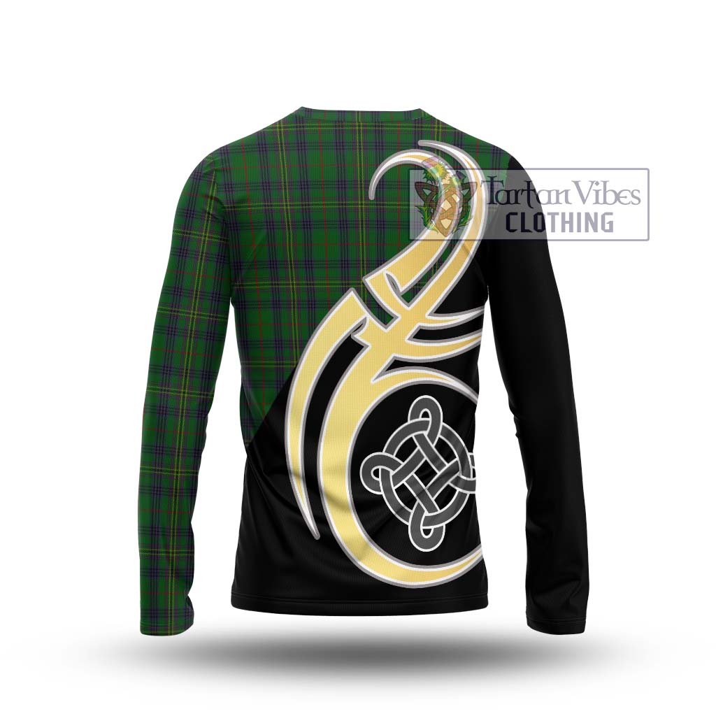 Kennedy Tartan Long Sleeve T-Shirt with Family Crest and Celtic Symbol Style - Tartan Vibes Clothing