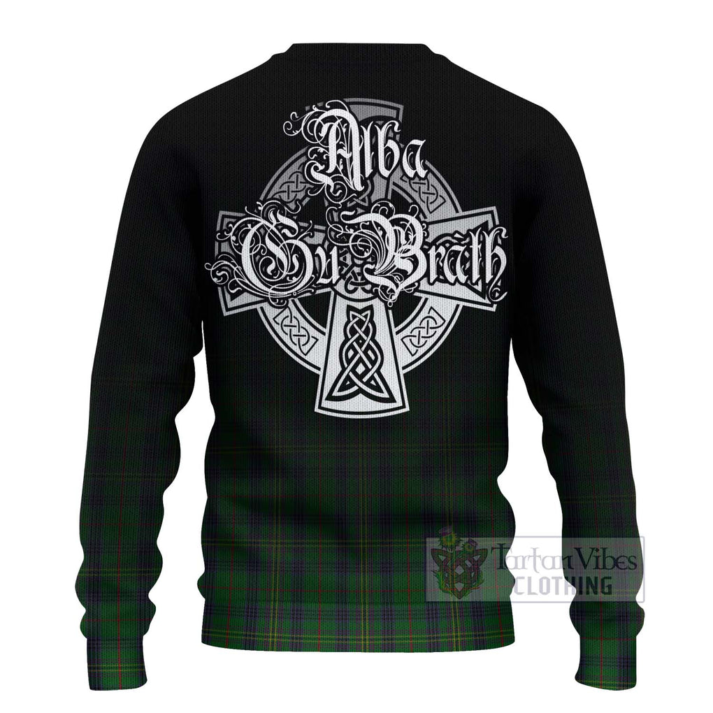 Tartan Vibes Clothing Kennedy Tartan Knitted Sweater Featuring Alba Gu Brath Family Crest Celtic Inspired