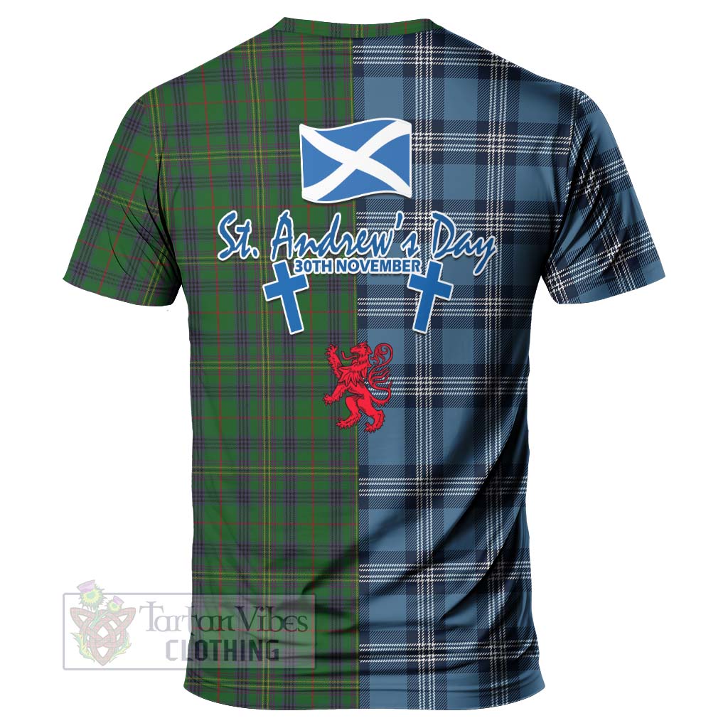 Tartan Vibes Clothing Kennedy Tartan T-Shirt Happy St. Andrew's Day Half Tartan Style