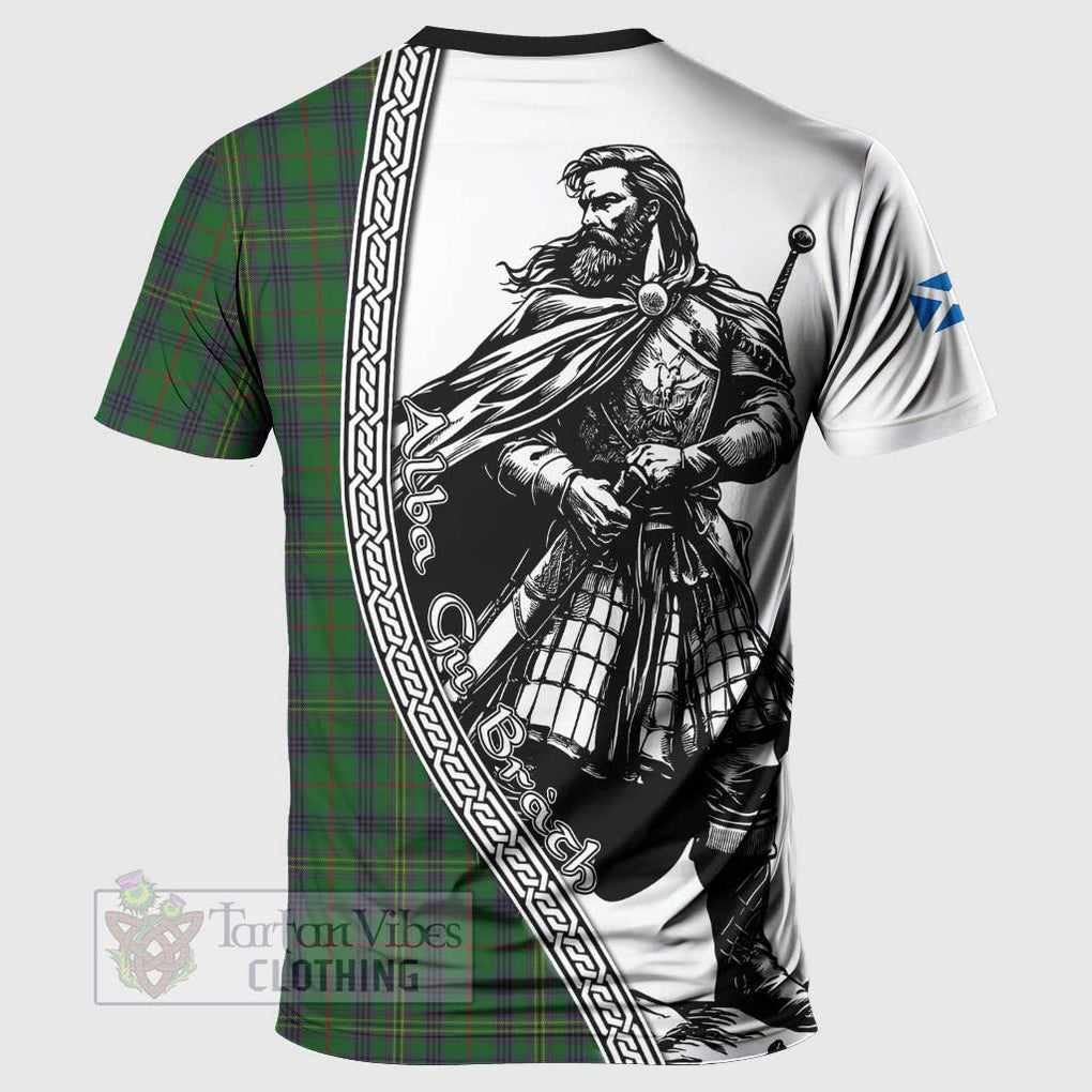 Tartan Vibes Clothing Kennedy Tartan Clan Crest T-Shirt with Highlander Warrior Celtic Style