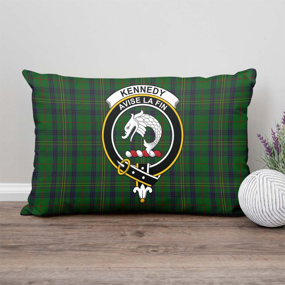 Kennedy Tartan Pillow Cover with Family Crest Rectangle Pillow Cover - Tartanvibesclothing