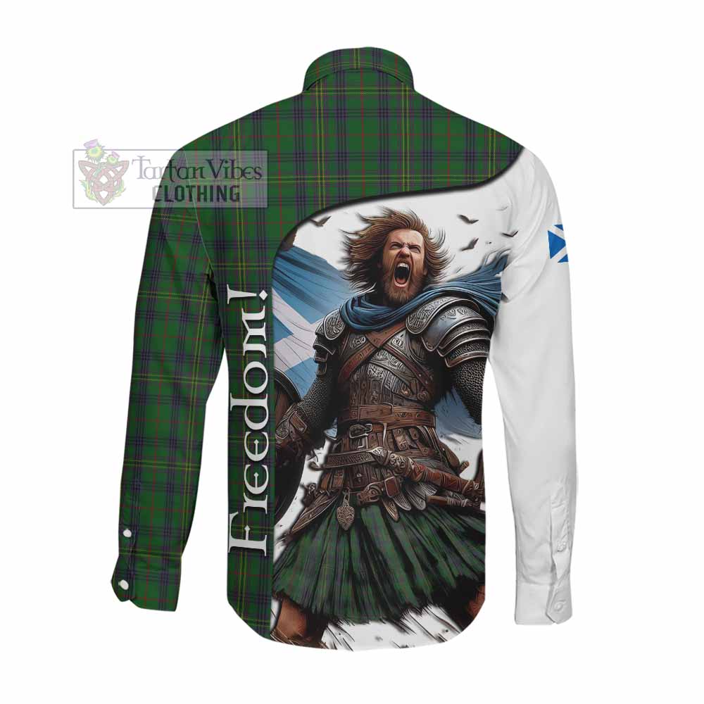 Tartan Vibes Clothing Kennedy Crest Tartan Long Sleeve Button Shirt Inspired by the Freedom of Scottish Warrior