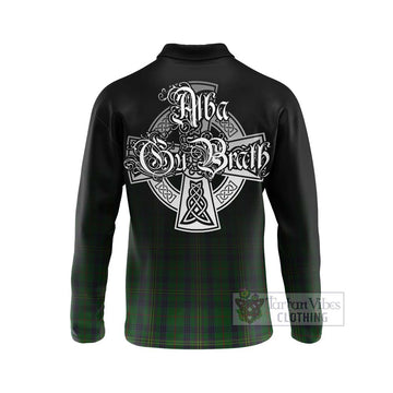 Kennedy Tartan Long Sleeve Polo Shirt Featuring Alba Gu Brath Family Crest Celtic Inspired