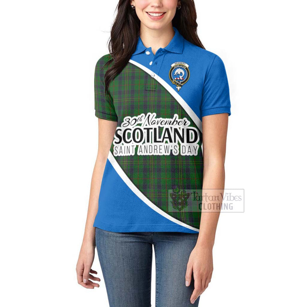 Tartan Vibes Clothing Kennedy Family Crest Tartan Women's Polo Shirt Celebrate Saint Andrew's Day in Style