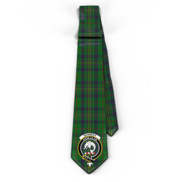 Kennedy Tartan Classic Necktie with Family Crest