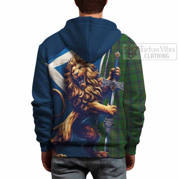 Kennedy Tartan Family Crest Hoodie with Scottish Majestic Lion