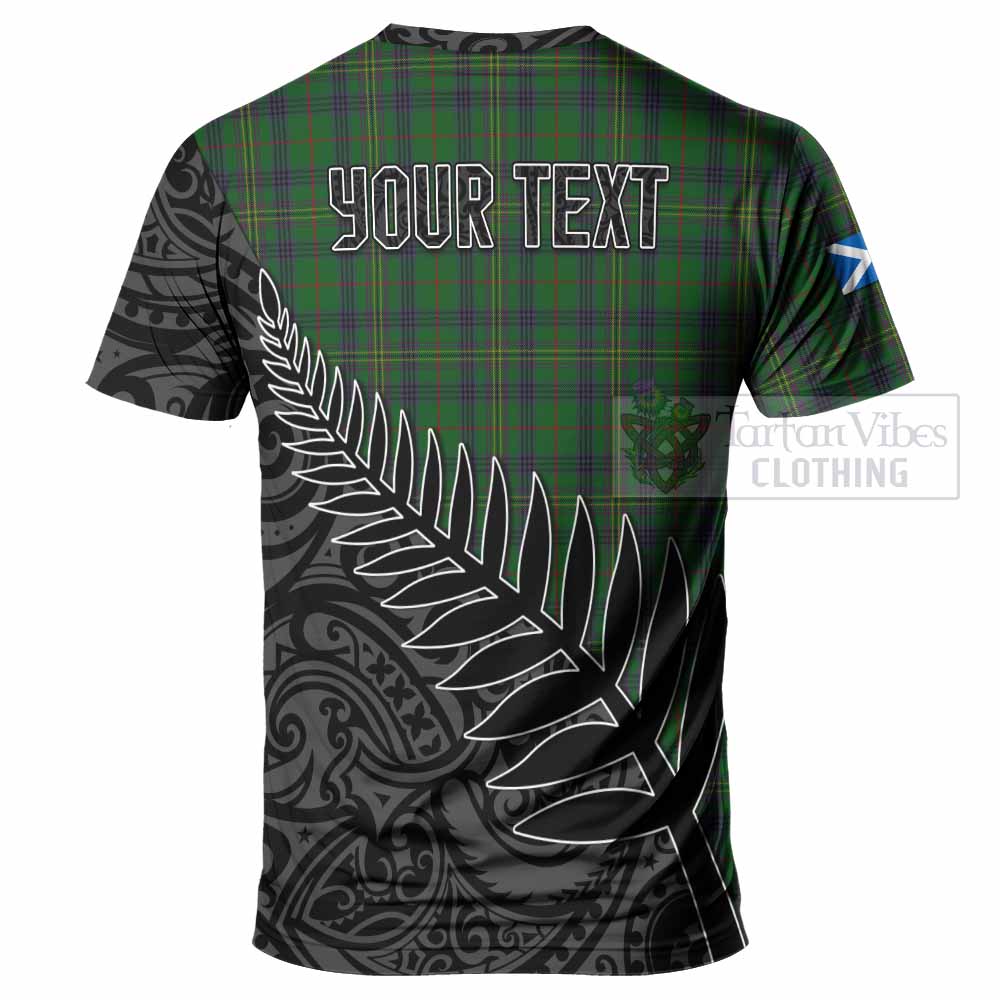 Tartan Vibes Clothing Kennedy Crest Tartan T-Shirt with New Zealand Silver Fern Half Style