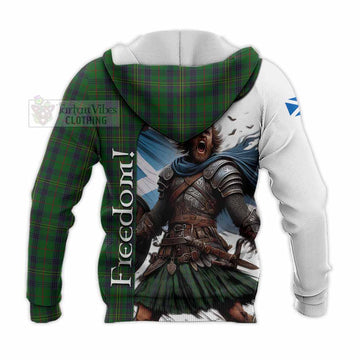 Kennedy Crest Tartan Knitted Hoodie Inspired by the Freedom of Scottish Warrior