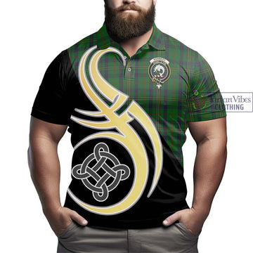 Kennedy Tartan Polo Shirt with Family Crest and Celtic Symbol Style