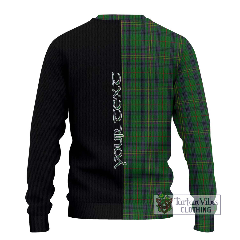 Kennedy Tartan Knitted Sweater with Family Crest and Half Of Me Style - Tartanvibesclothing Shop