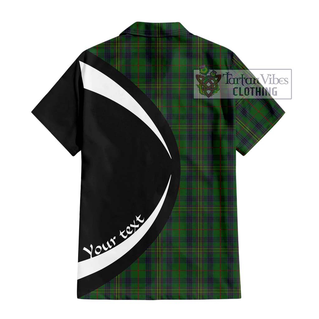 Kennedy Tartan Short Sleeve Button Up with Family Crest Circle Style - Tartan Vibes Clothing