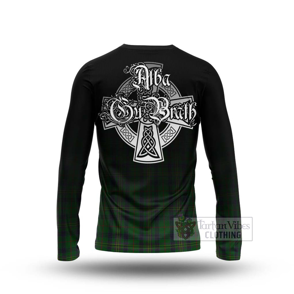 Tartan Vibes Clothing Kennedy Tartan Long Sleeve T-Shirt Featuring Alba Gu Brath Family Crest Celtic Inspired