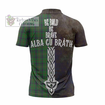 Kennedy Tartan Family Crest Zipper Polo Shirt Alba Gu Brath Be Brave Lion Ancient Style - Tartan Vibes Clothing