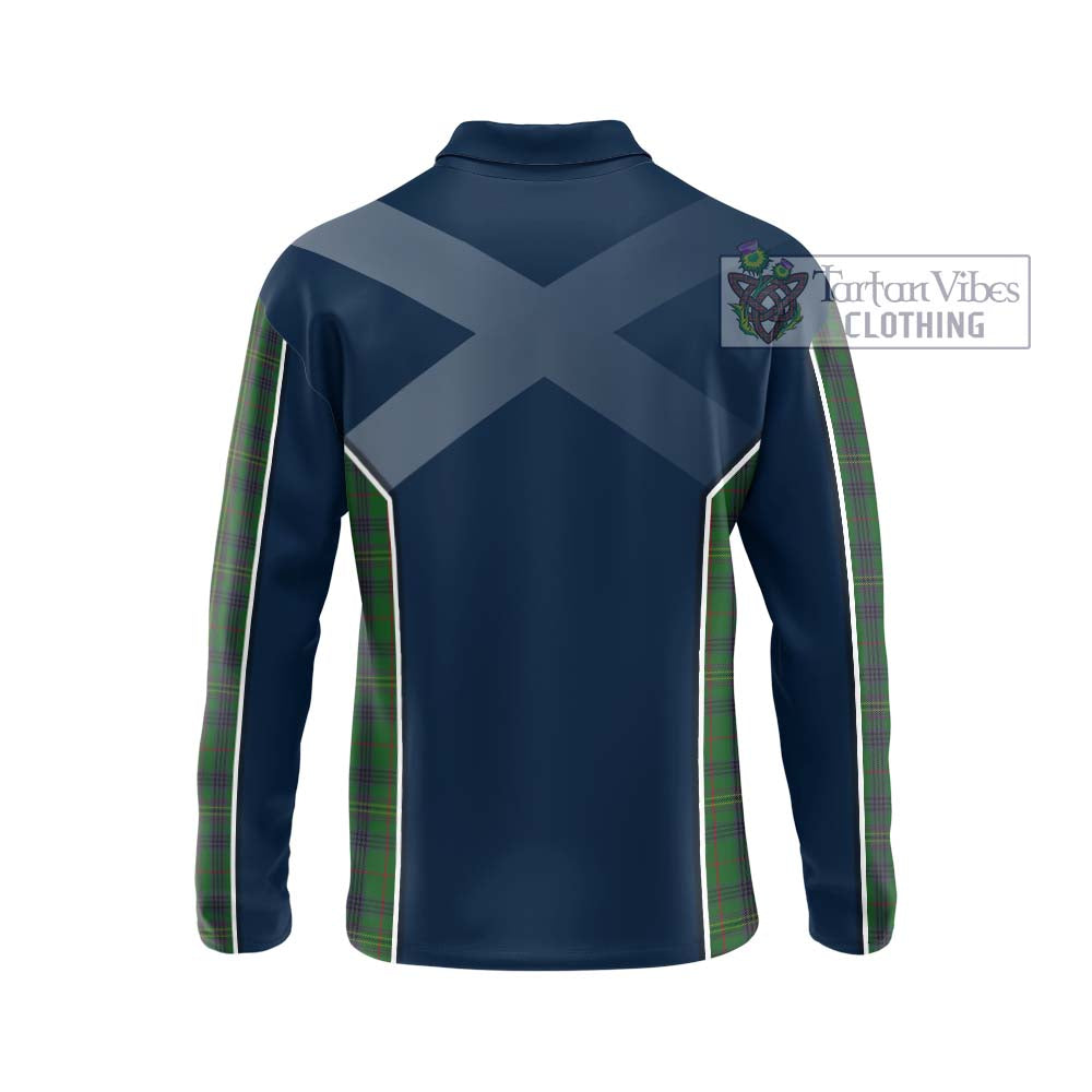 Kennedy Tartan Long Sleeve Polo Shirt with Family Crest and Lion Rampant Vibes Sport Style - Tartan Vibes Clothing