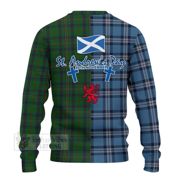 Kennedy Tartan Knitted Sweater Happy St. Andrew's Day Half Tartan Style