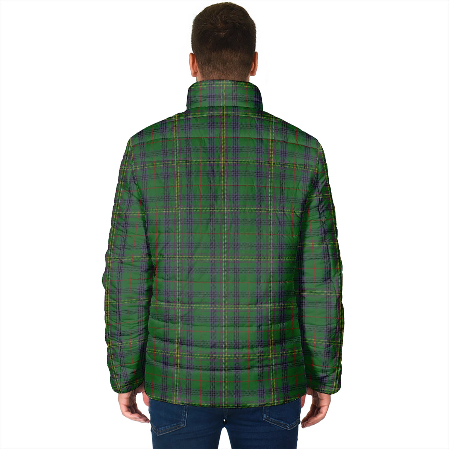 Kennedy Tartan Padded Jacket with Family Crest - Tartan Vibes Clothing