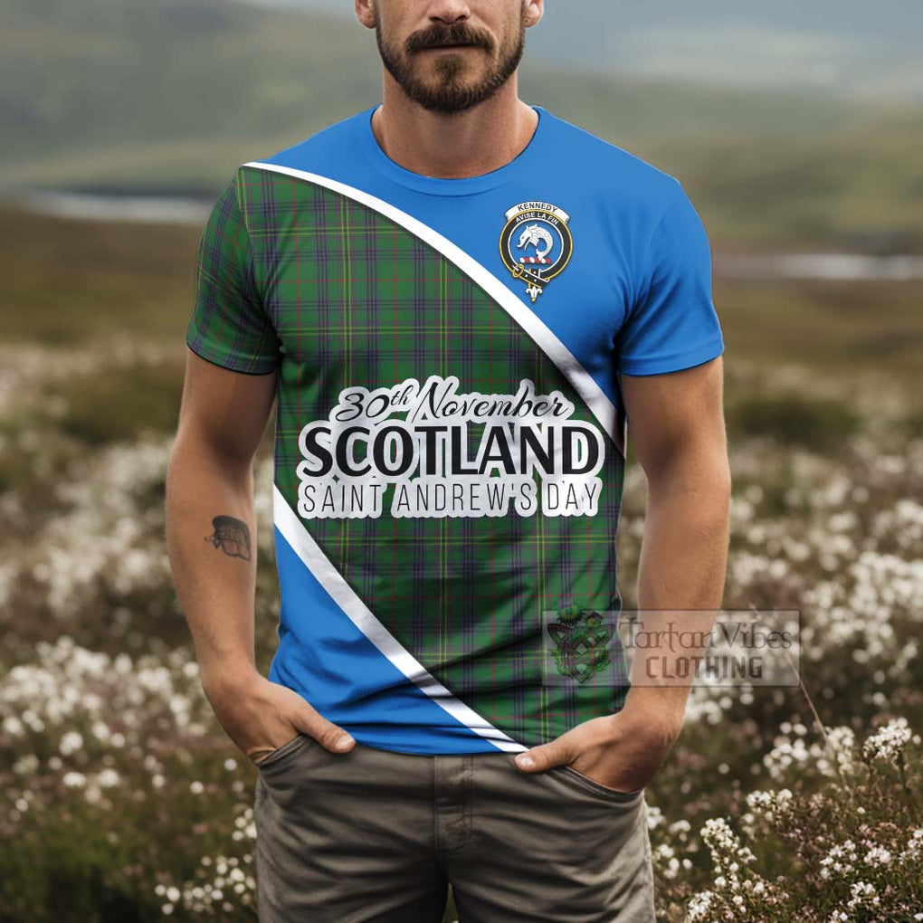 Tartan Vibes Clothing Kennedy Family Crest Tartan T-Shirt Celebrate Saint Andrew's Day in Style