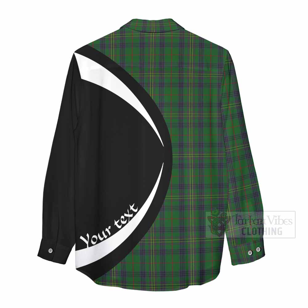 Tartan Vibes Clothing Kennedy Tartan Women's Casual Shirt with Family Crest Circle Style