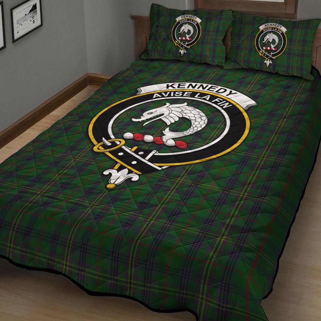 Kennedy Tartan Quilt Bed Set with Family Crest - Tartan Vibes Clothing