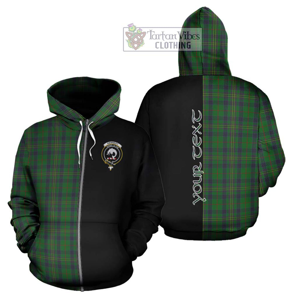 Kennedy Tartan Hoodie with Family Crest and Half Of Me Style - Tartanvibesclothing Shop