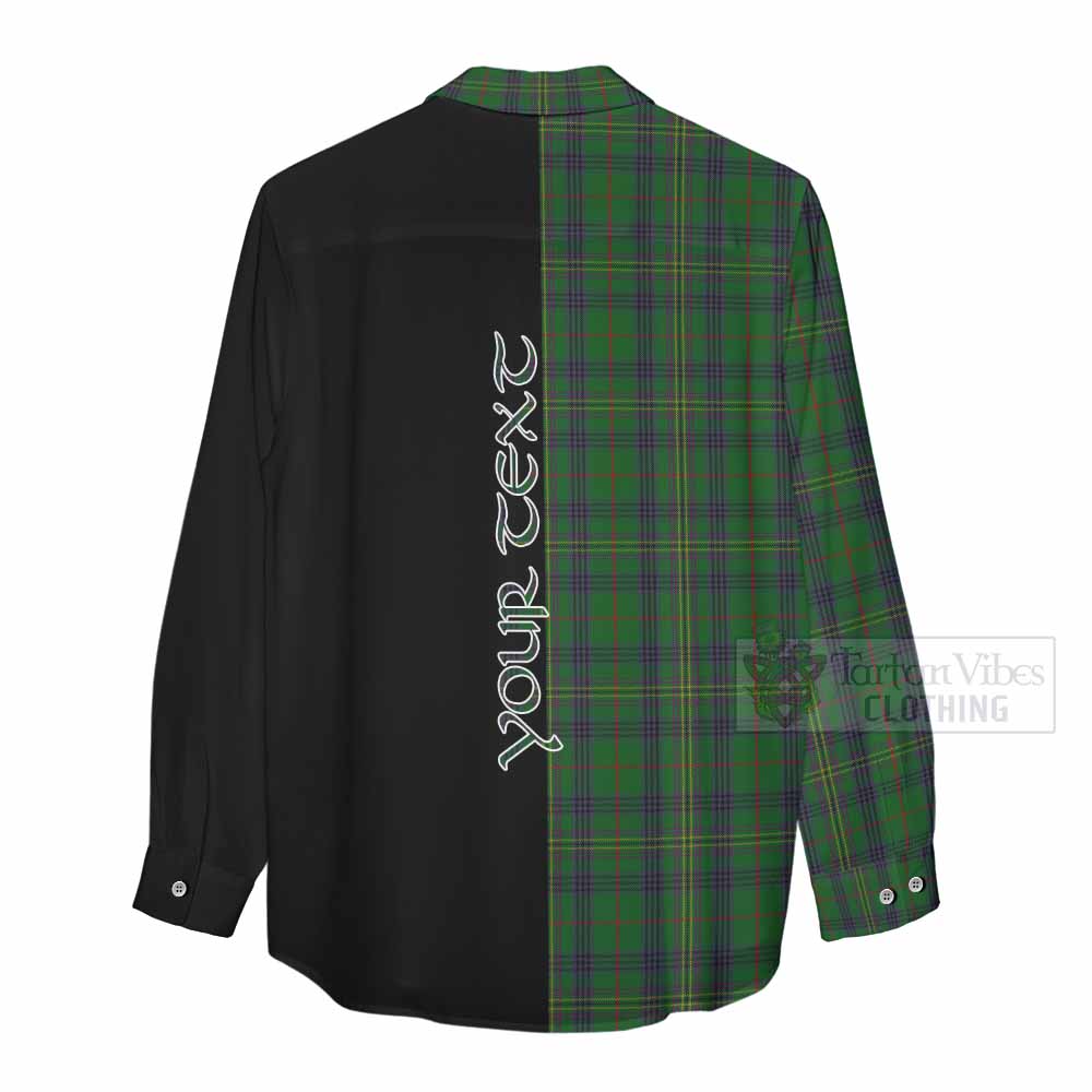 Tartan Vibes Clothing Kennedy Tartan Women's Casual Shirt with Family Crest and Half Of Me Style