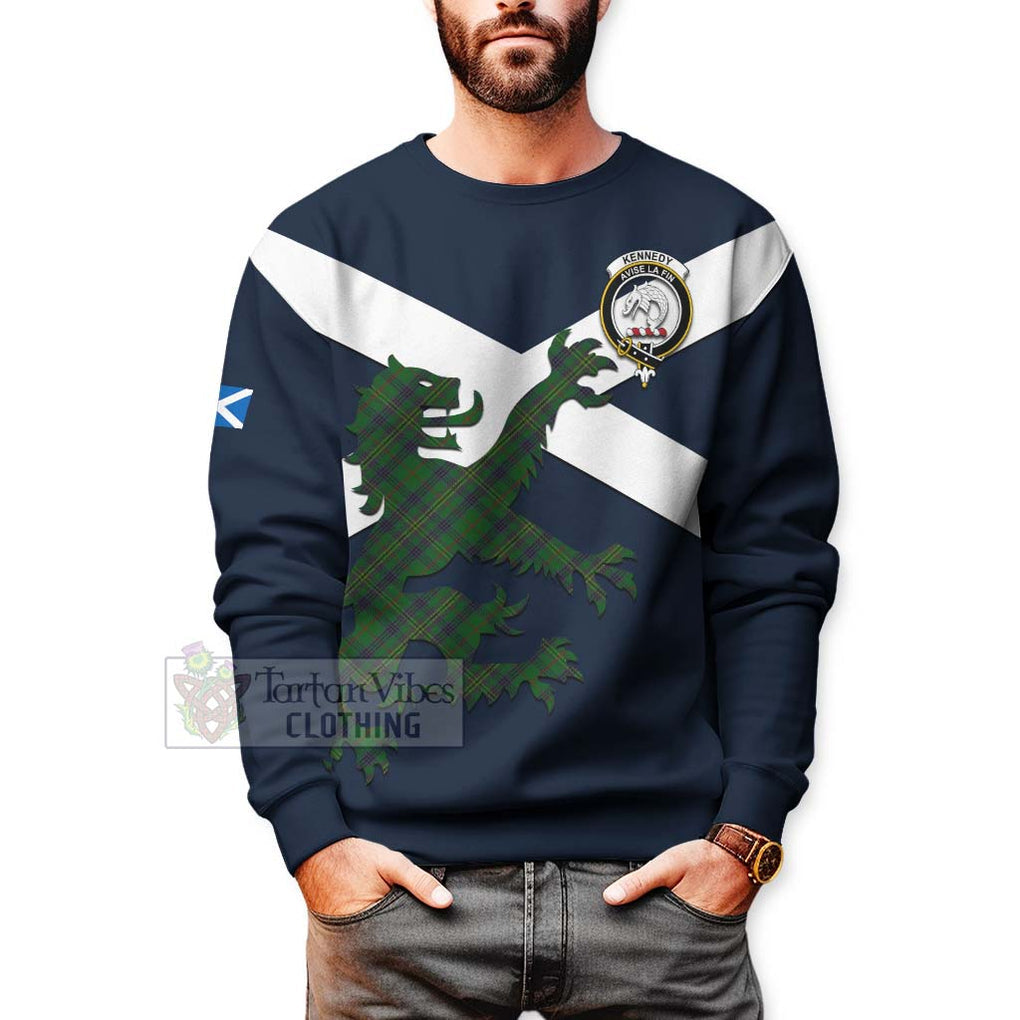 Tartan Vibes Clothing Kennedy Tartan Lion Rampant Sweatshirt – Proudly Display Your Heritage with Alba Gu Brath and Clan Name