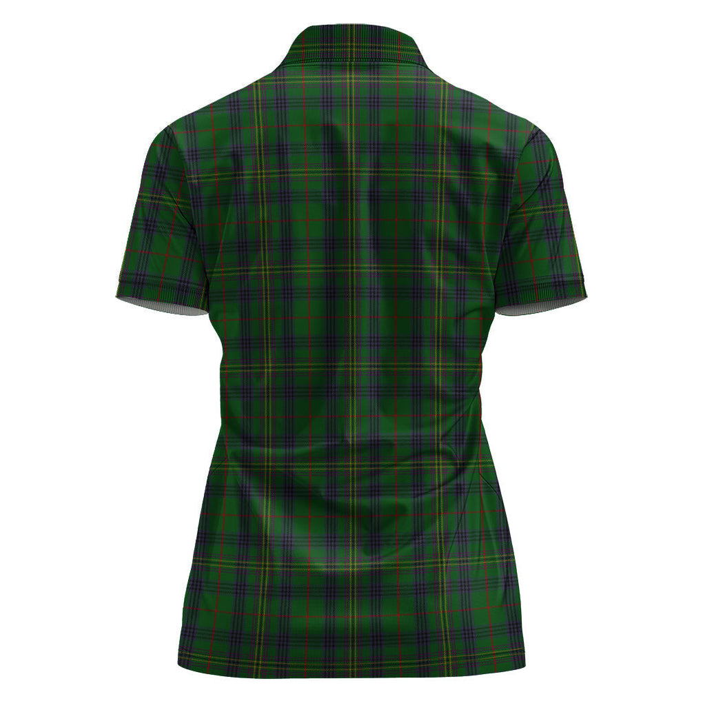 Kennedy Tartan Polo Shirt with Family Crest For Women - Tartan Vibes Clothing