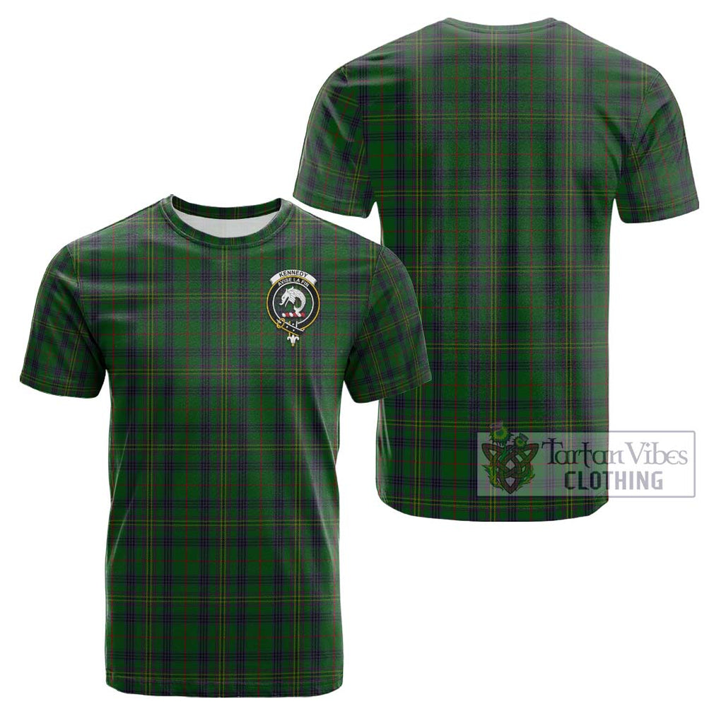 Kennedy Tartan Cotton T-Shirt with Family Crest Kid's Shirt - Tartanvibesclothing Shop